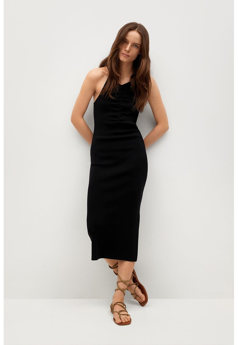 Rochie midi dreapta cu slituri laterale Rosso