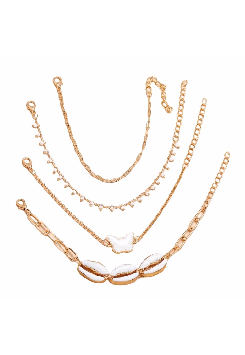 Set 4 bratari - aurii - cu scoici metalice - Peppi C6 -