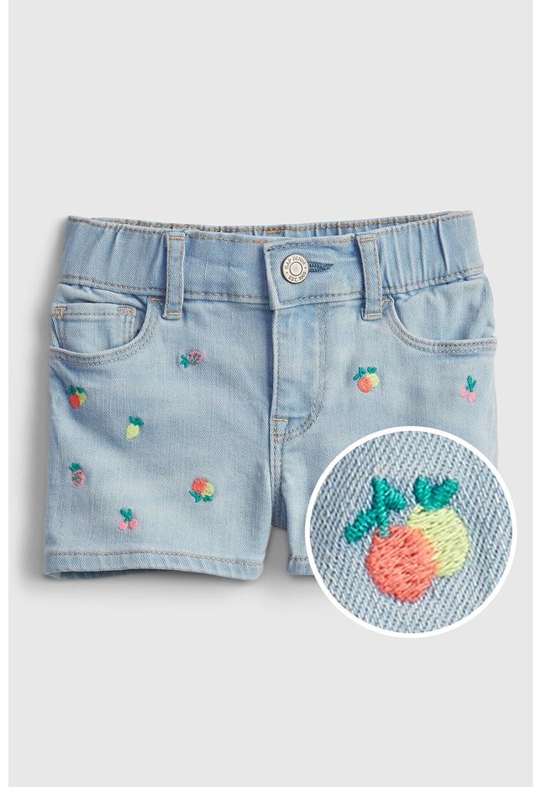 Pantaloni scurti de denim cu detalii brodate