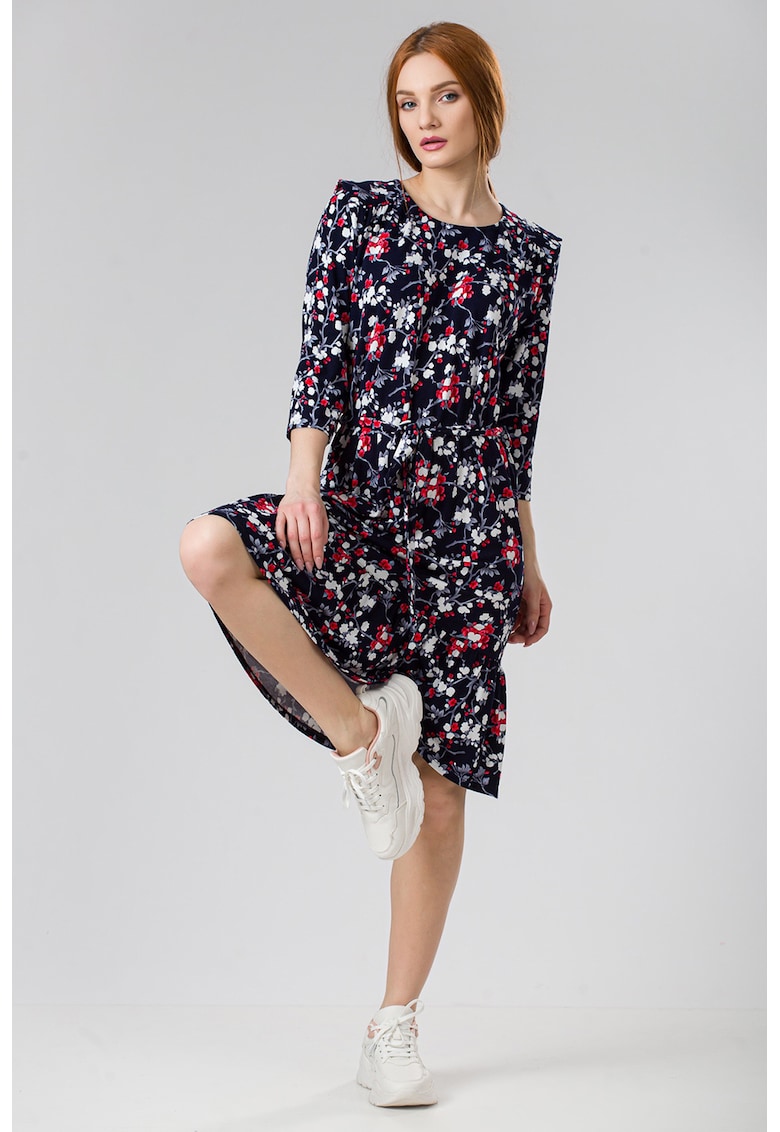 Rochie cu imprimeu floral si cordon