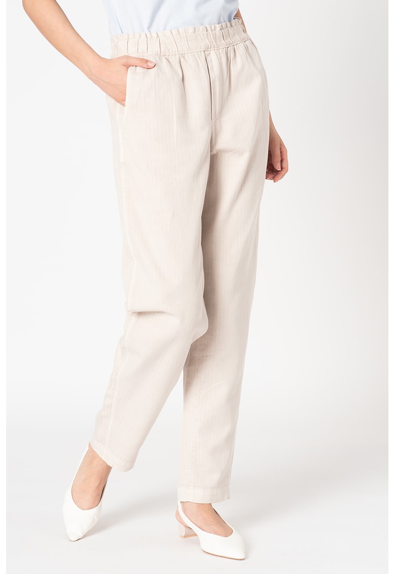 Pantaloni din amestec de lyocell cu talie inalta fashiondays imagine noua
