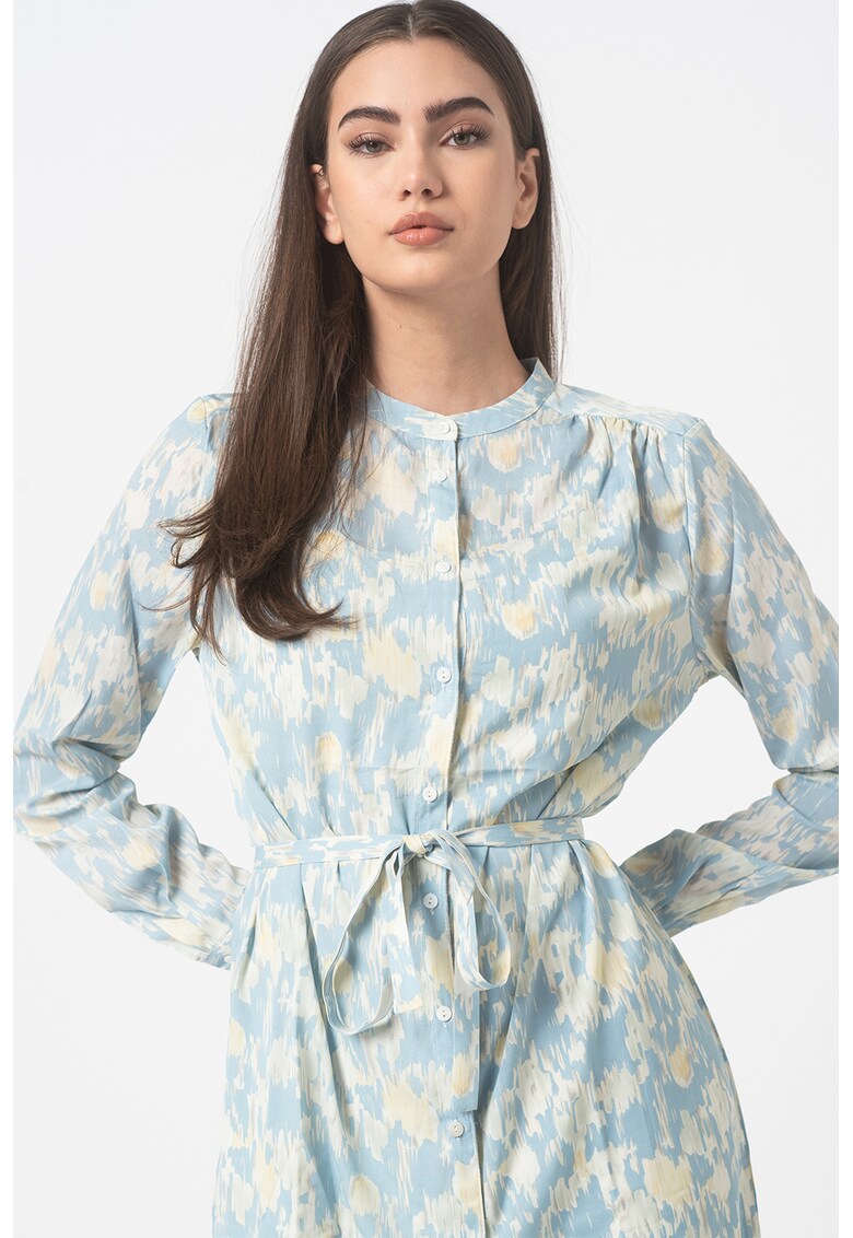Rochie cu maneci lungi si guler Mao Valsi