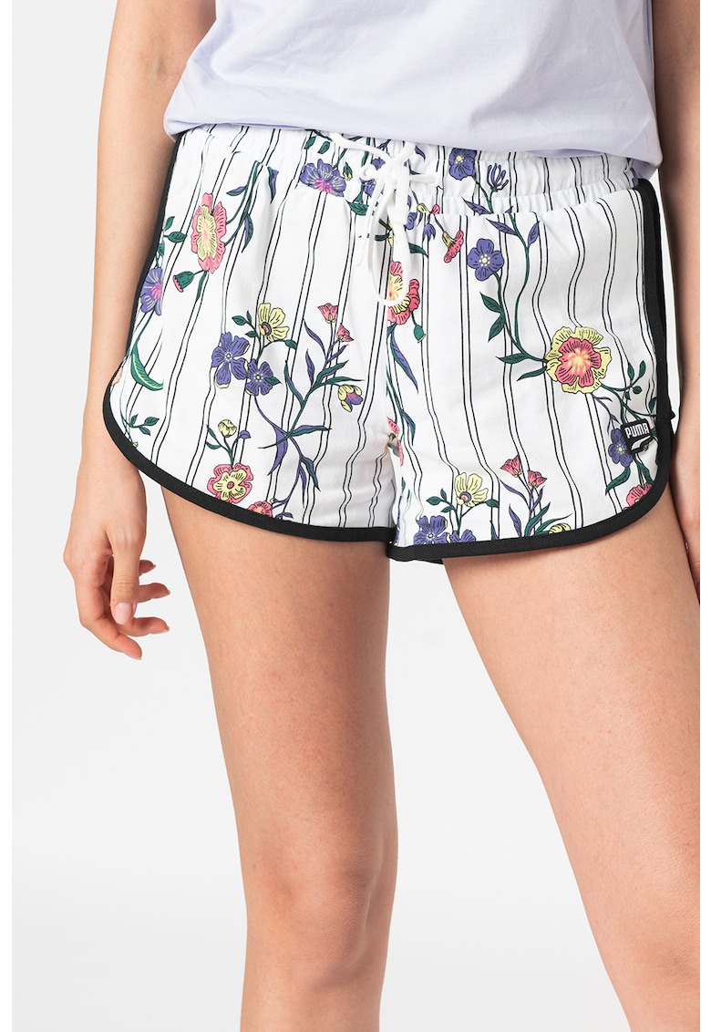 Pantaloni sport de bumbac organic cu model floral Downtown fashiondays imagine noua