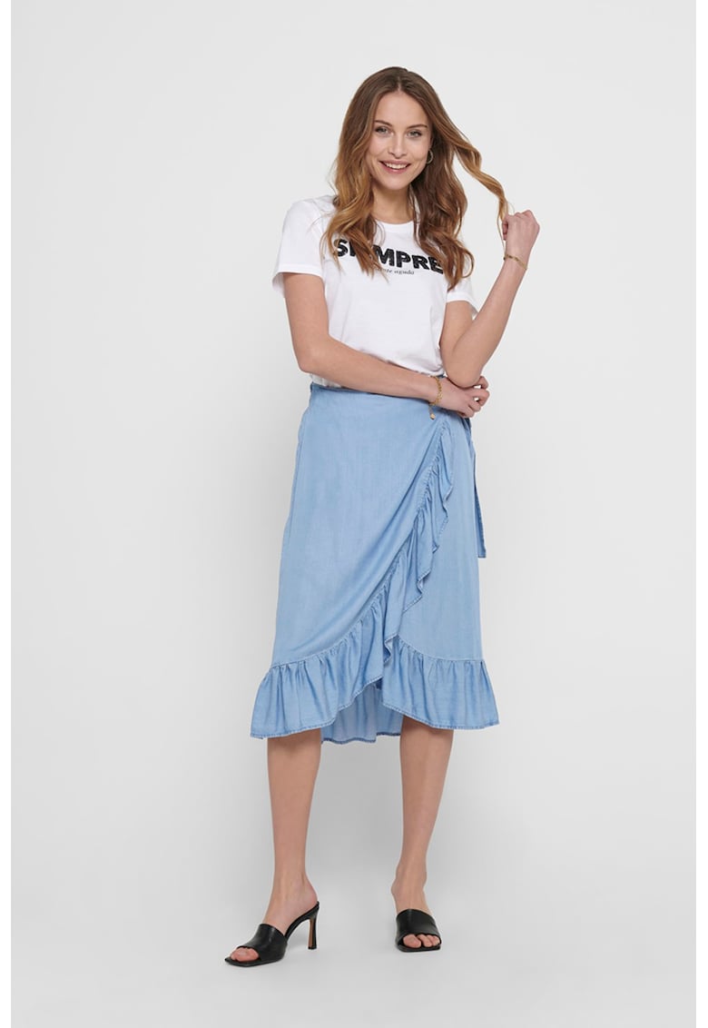 Fusta petrecuta din chambray