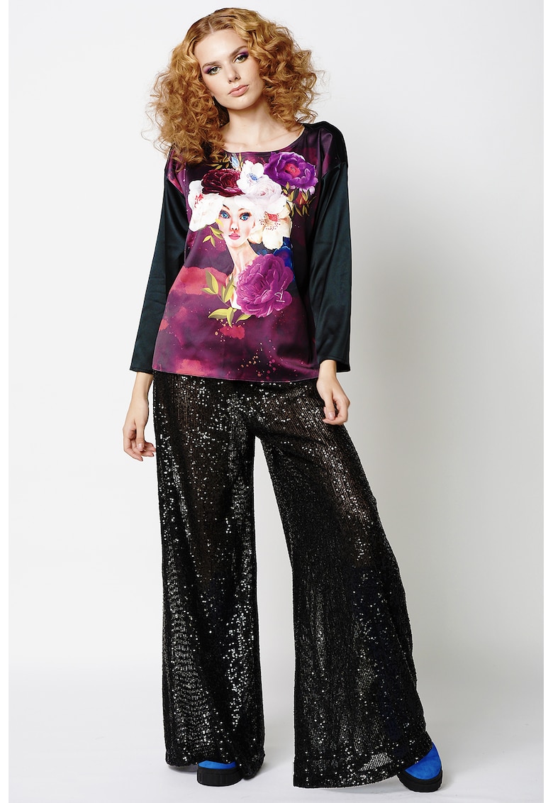 Bluza de satin cu imprimeu floral fashiondays.ro imagine noua