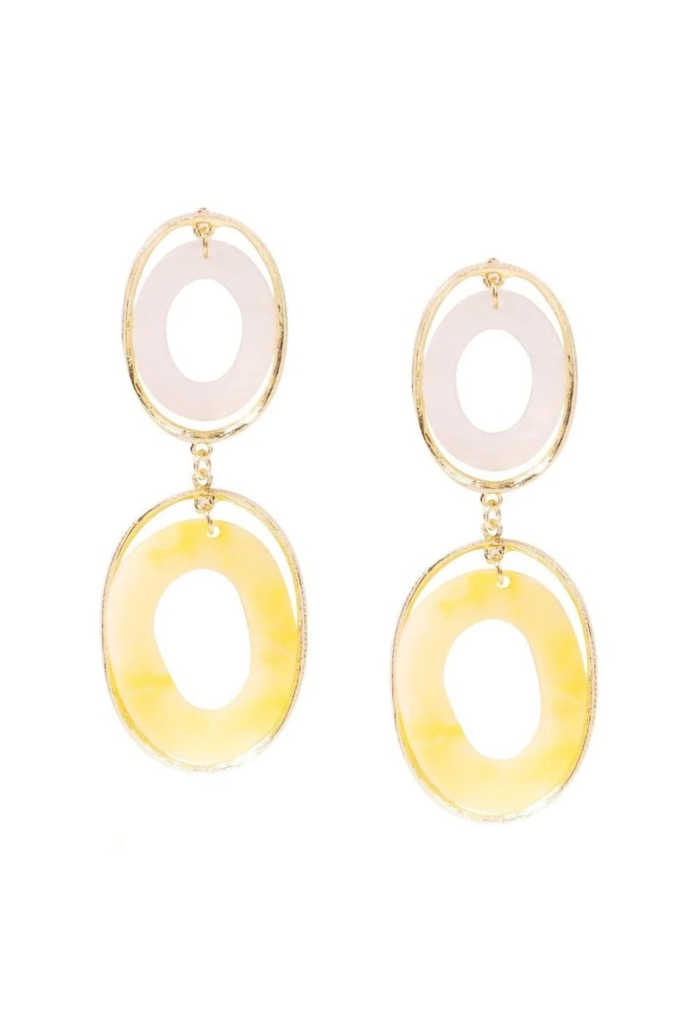 Cercei aurii - lungi - cu piese ovale - Radny C6 -