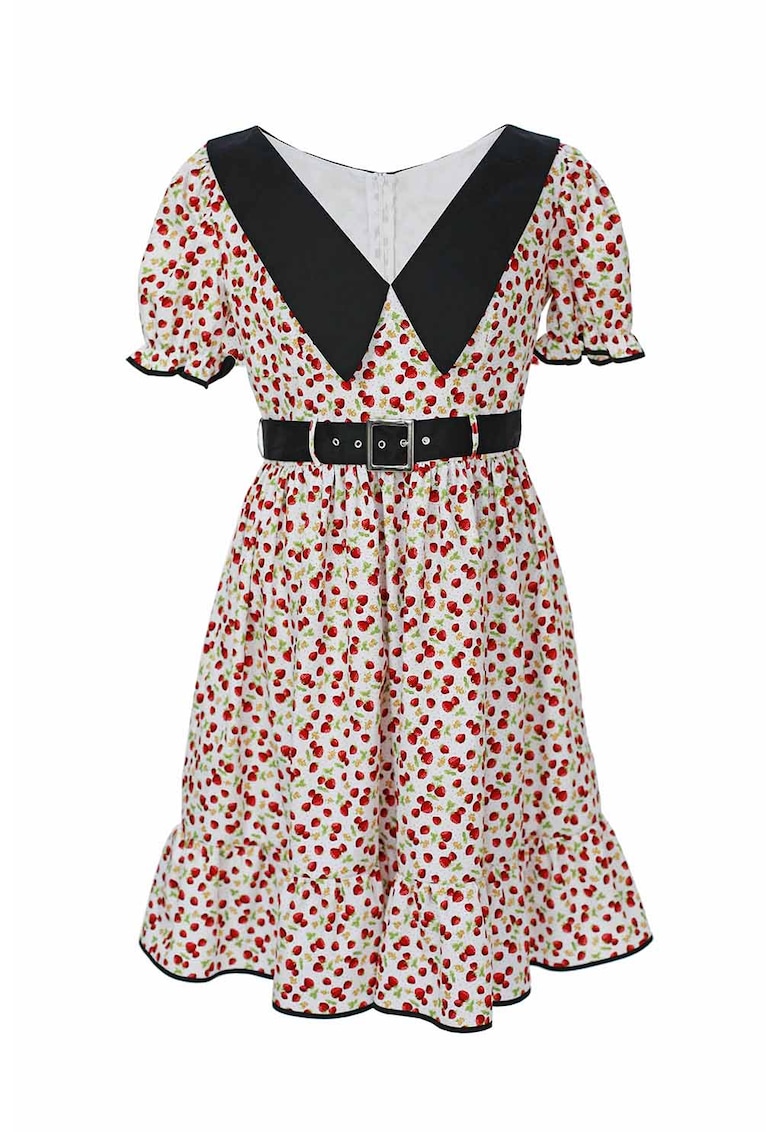 Rochie cu imprimeu cu capsuni Tabitha - Rosu/Alb/Verde