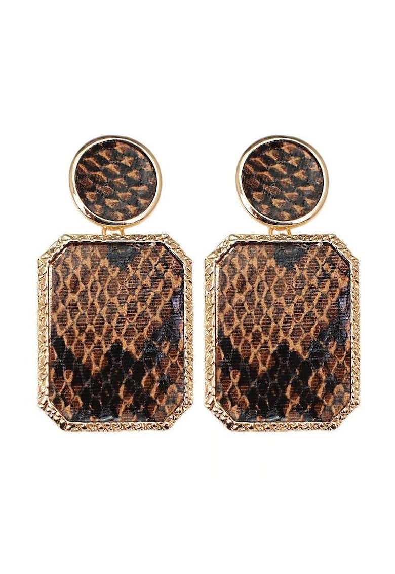 Cercei aurii - cu imprimeu sarpe - Regine C3 -