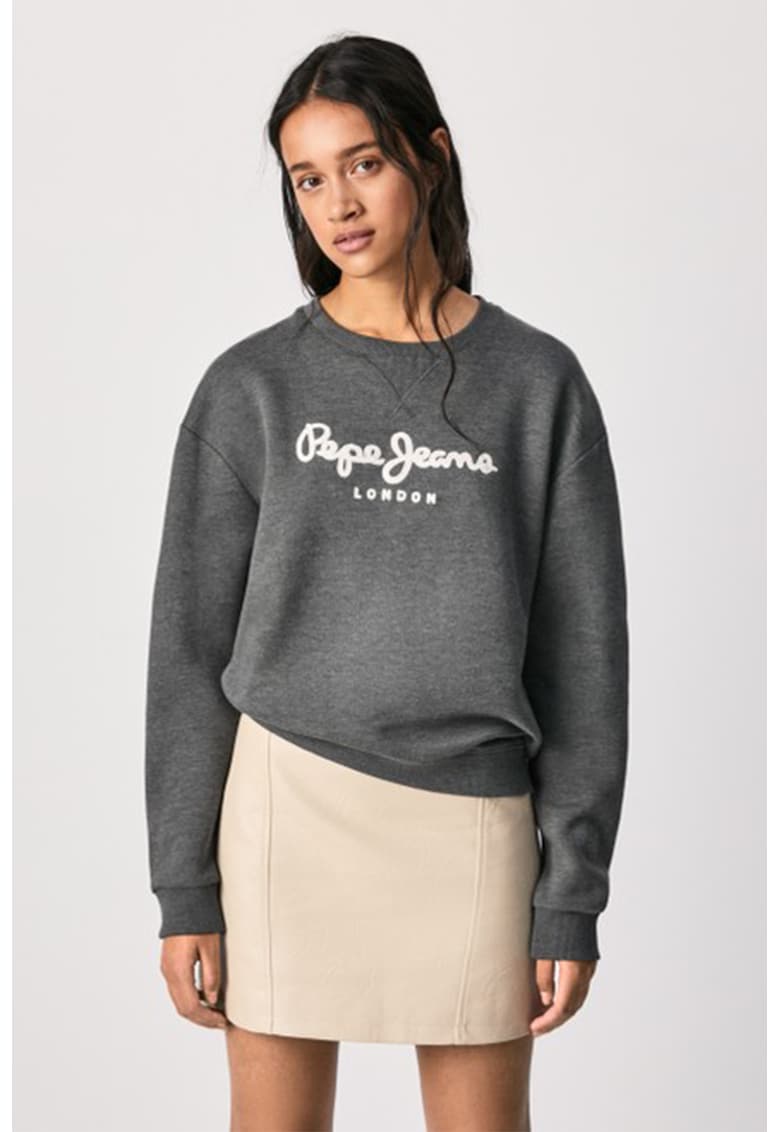 Bluza sport din amestec de modal cu logo - Gri inchis