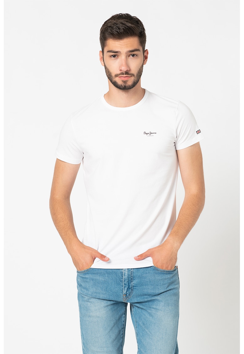 Tricou basic cu decolteu la baza gatului Original