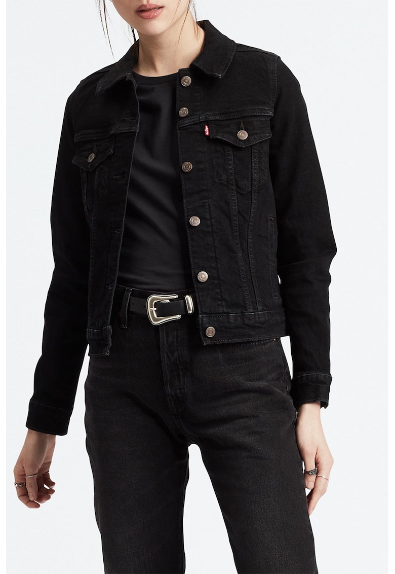 Jacheta din denim Original Trucker - Negru/Argintiu