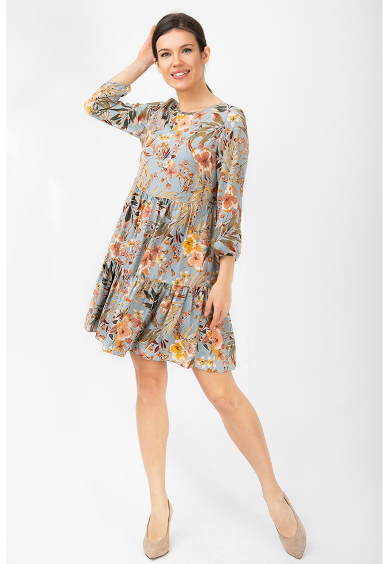 Rochie lejera cu imprimeu si model stratificat