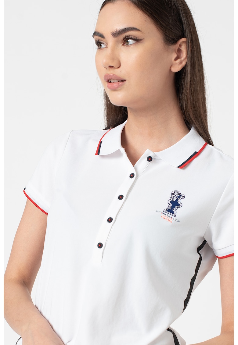 North Sails by Prada Tricou polo slim-fit Aurora - Rosu/Alb optic