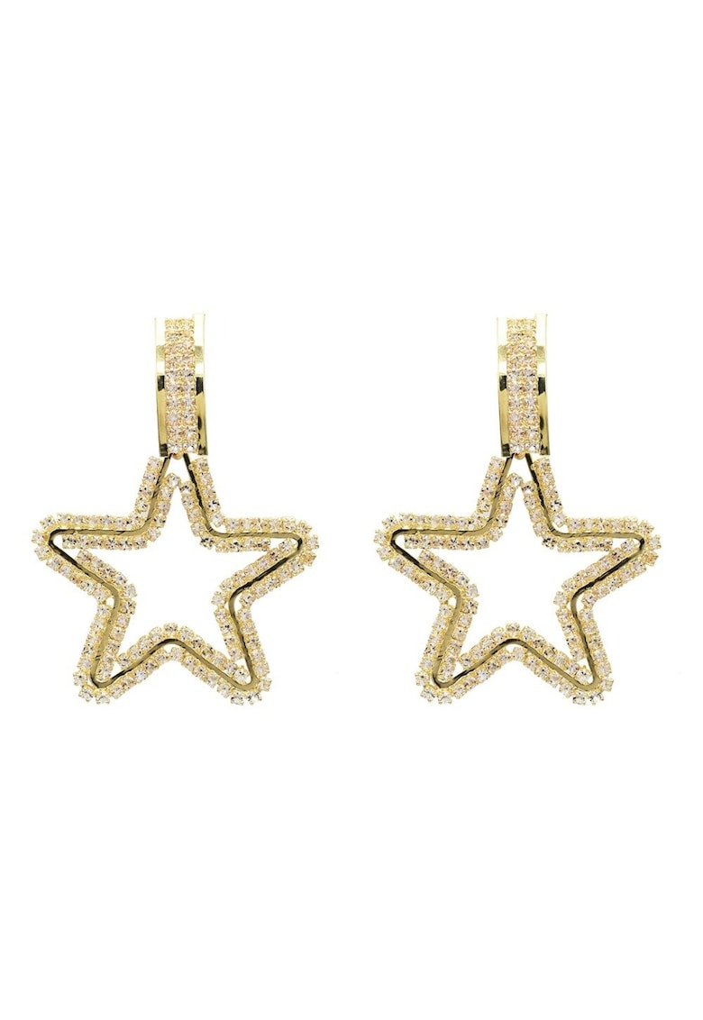 Cercei aurii - forma de stea - cu pietre - Romi C3 -