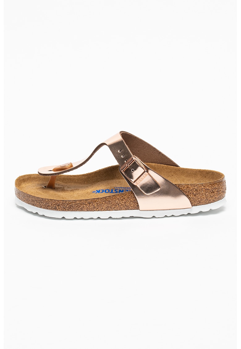 Papuci flip-flop cu aspect metalizat Gizeh