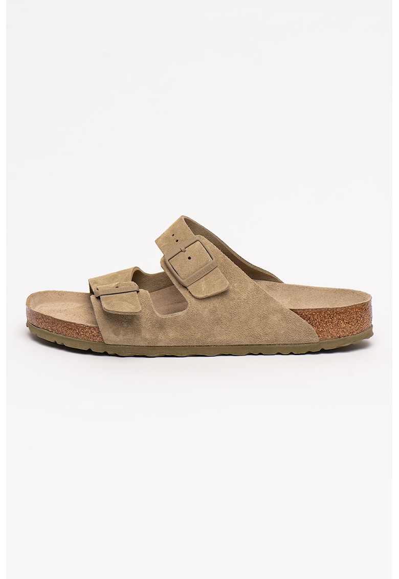 Papuci regular fit de piele intoarsa cu brant ergonomic Arizona