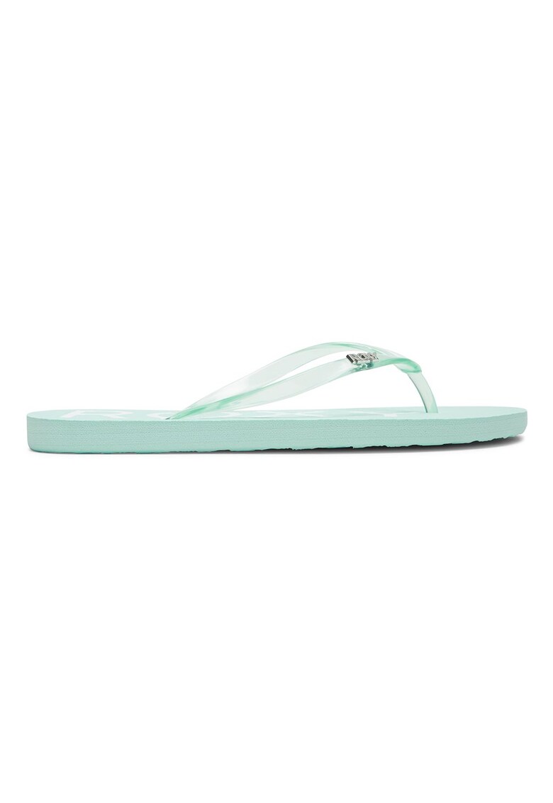 Papuci flip-flop din material moale cu barete transparente Viva