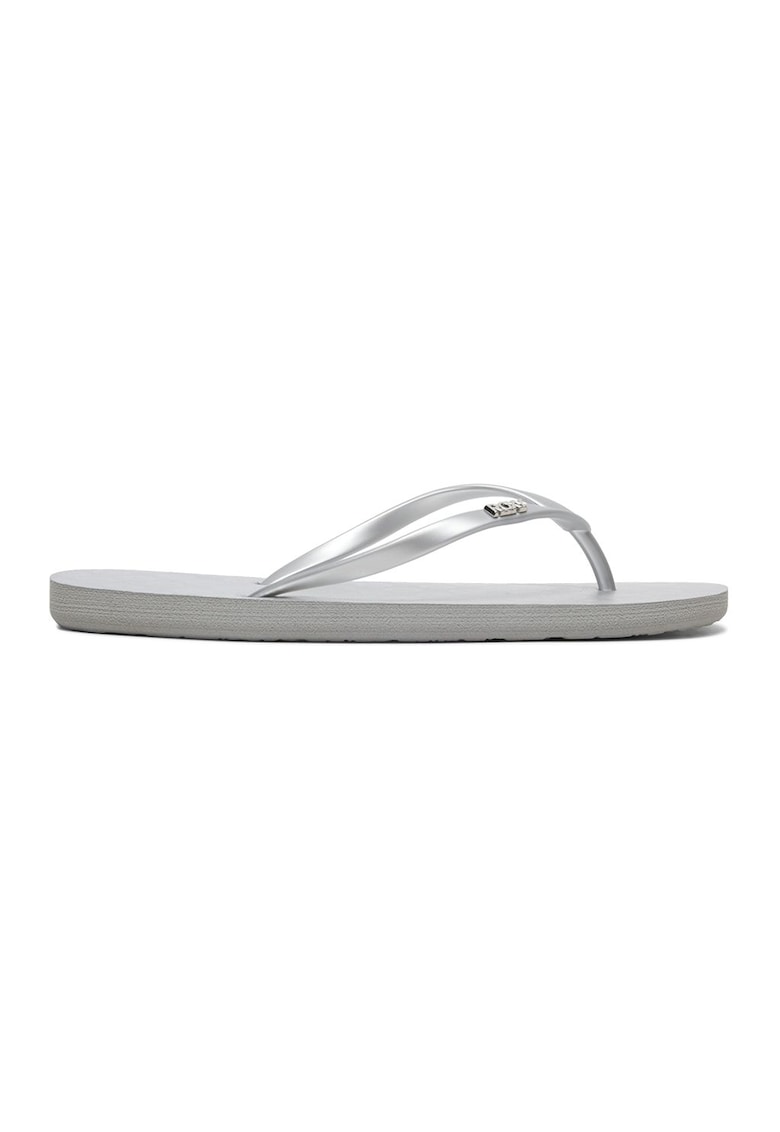 Papuci flip-flop cu logo metalic Viva