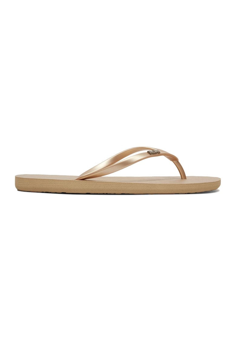 Papuci flip-flop cu logo metalic Viva