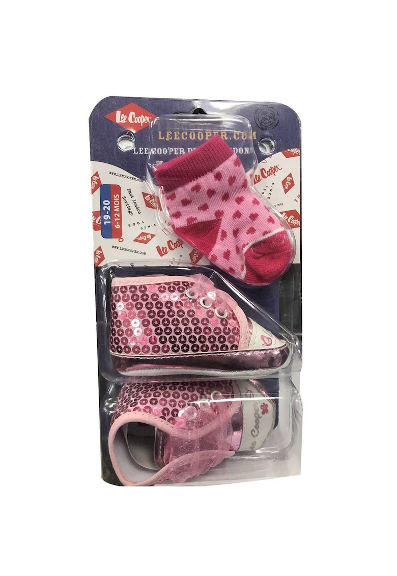 Set pantofi si sosete bebelusi  Roz Set pantofi si sosete bebelusi  Roz