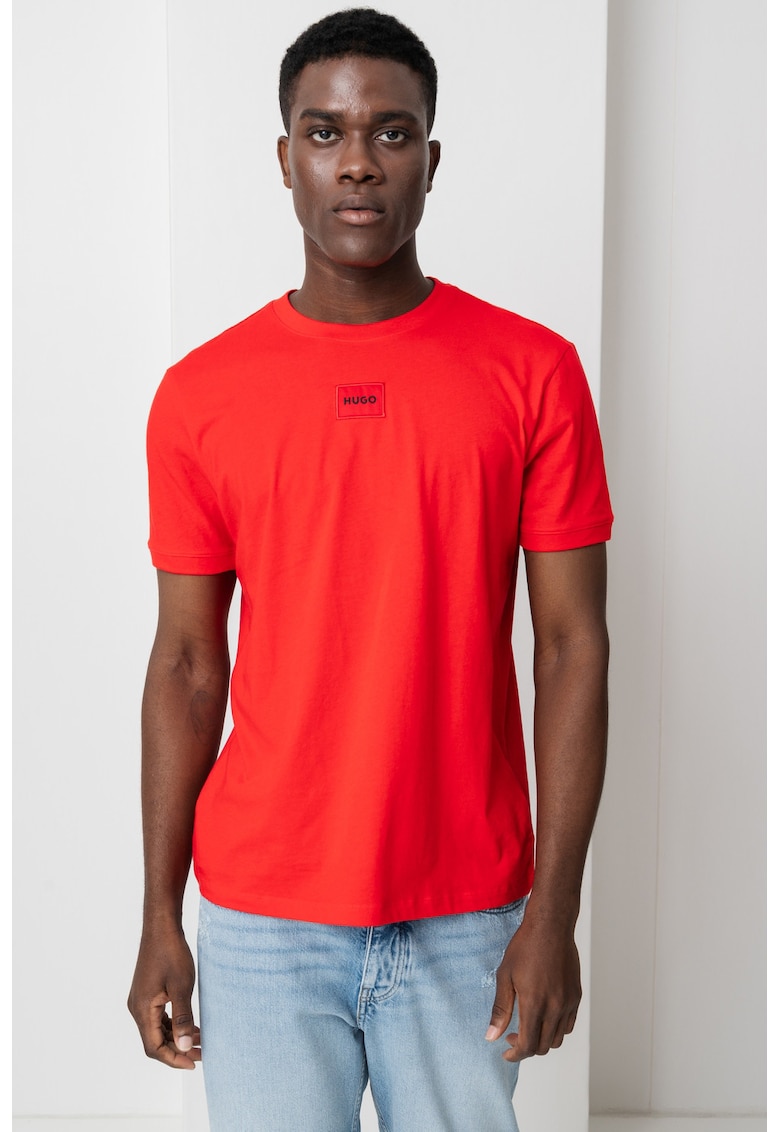 Tricou din bumbac cu aplicatie logo Diragolino