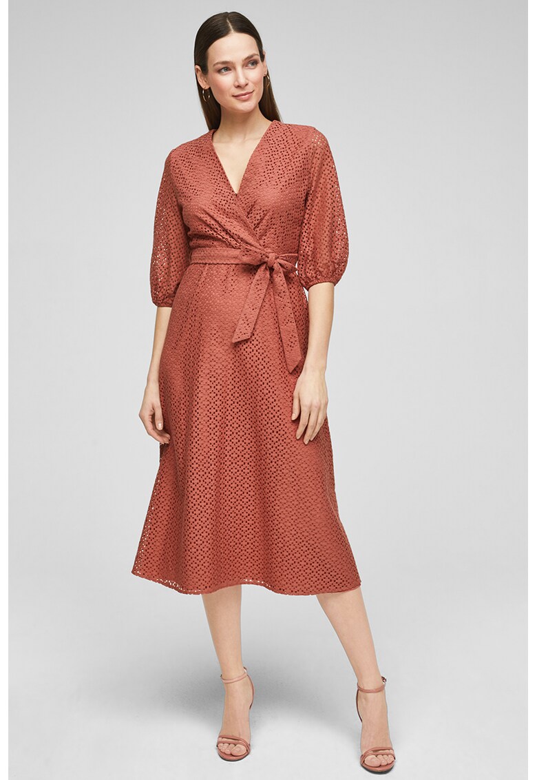 Rochie midi evazata cu perforatii