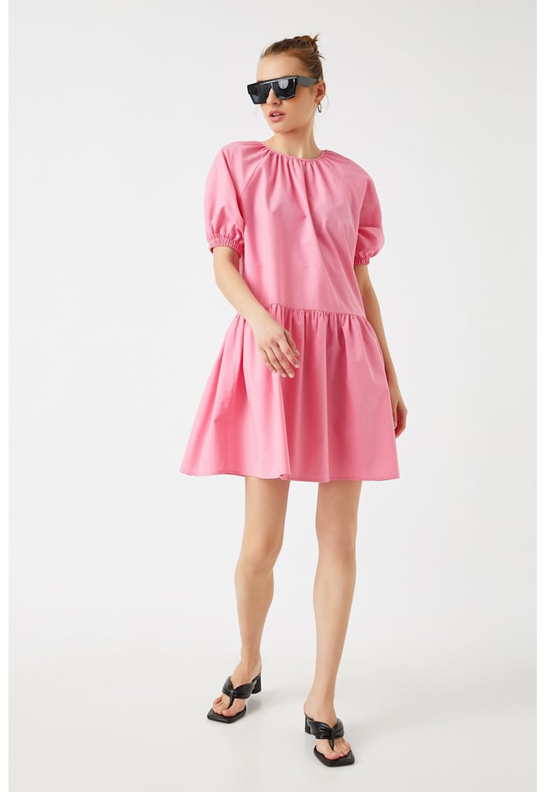 Rochie mini evazata cu maneci bufante