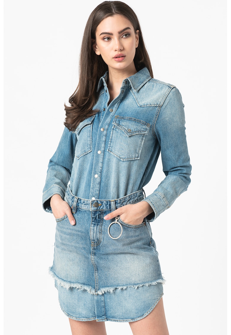 Rochie combi mini de denim