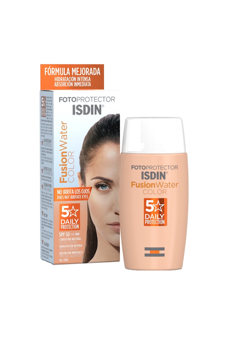 Crema colorata cu textura lejera fusion water color - spf 50 - pentru protectie solara - 50 ml