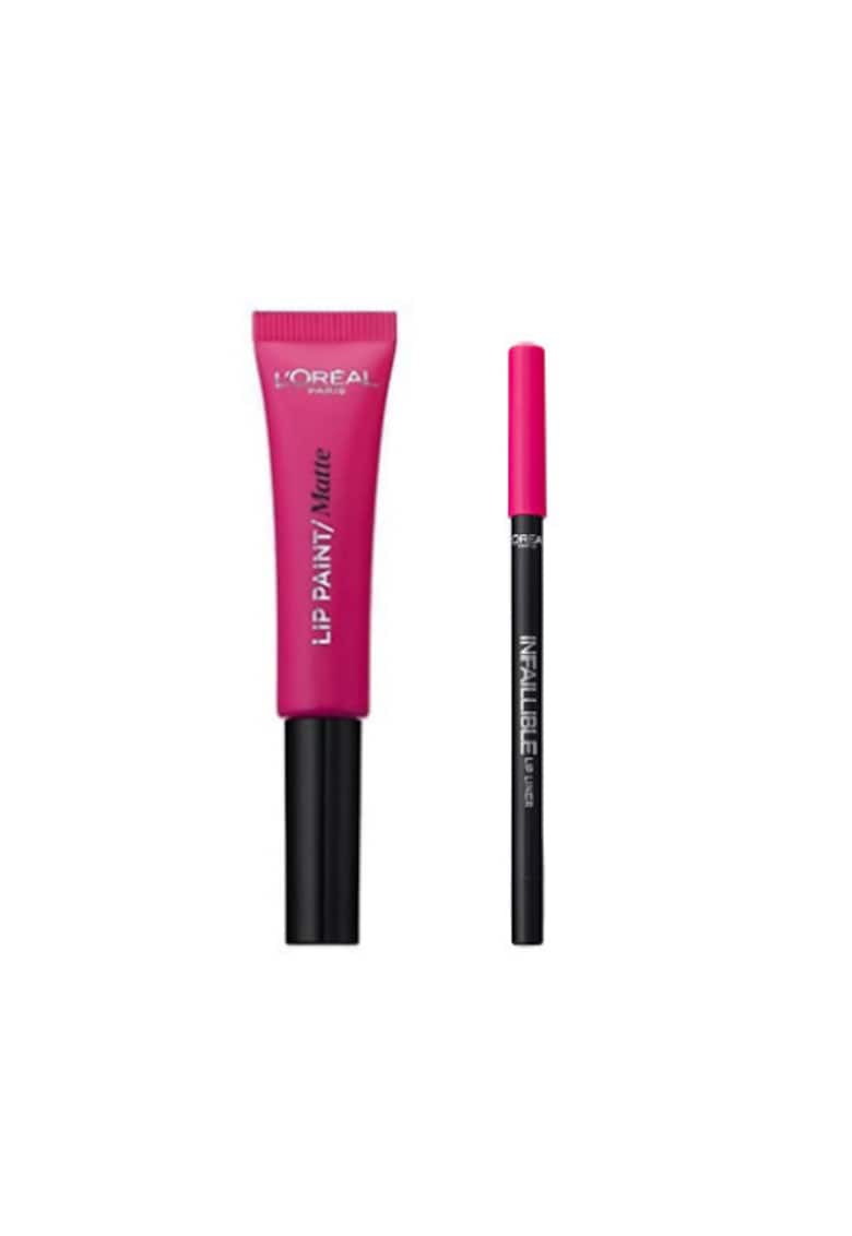 Set buze - LOREAL - Kit Paint - 202 King Pink - creion inclus