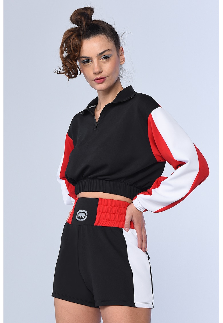 Bluza sport crop cu fenta cu fermoar Star