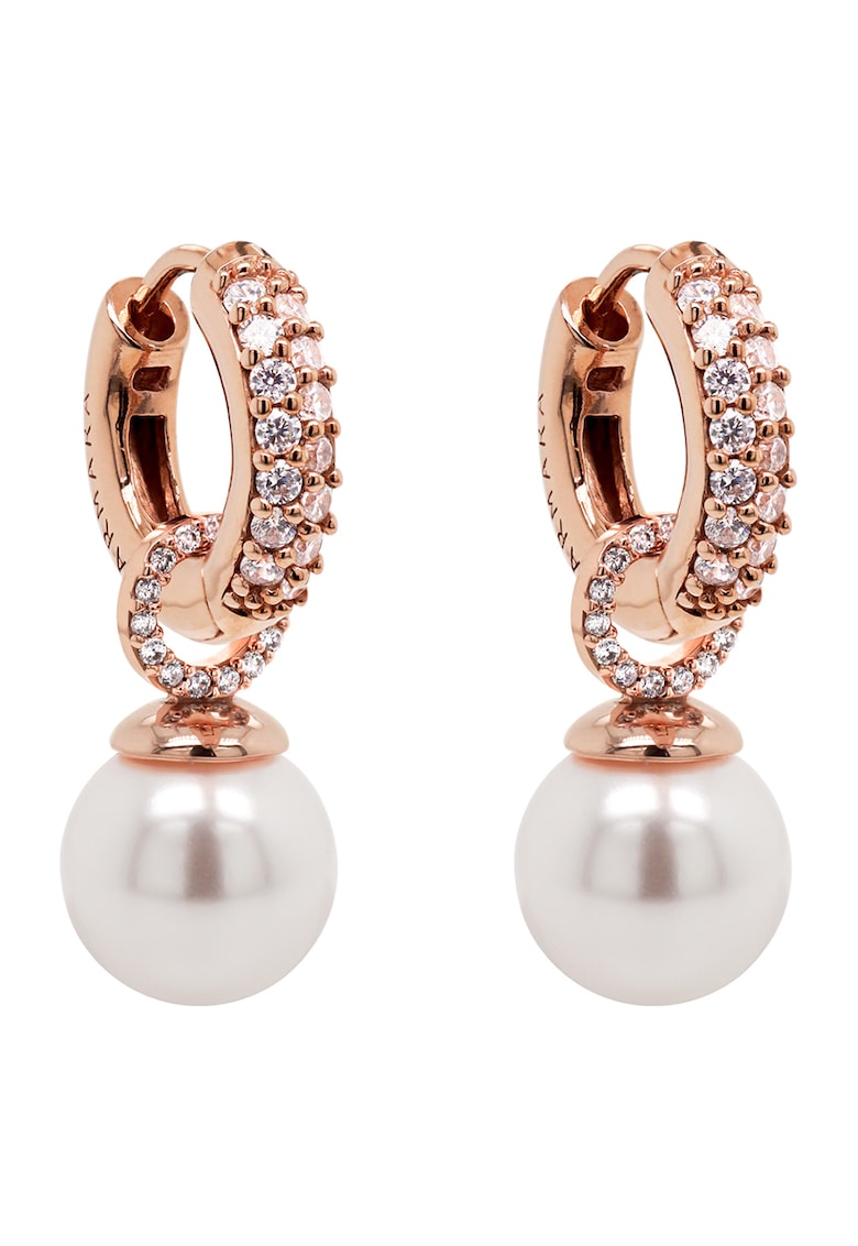 Cercei decorati cu cristale si perle – placati cu aur de 18K 2022 ❤️ Pret Super fashiondays imagine noua 2022
