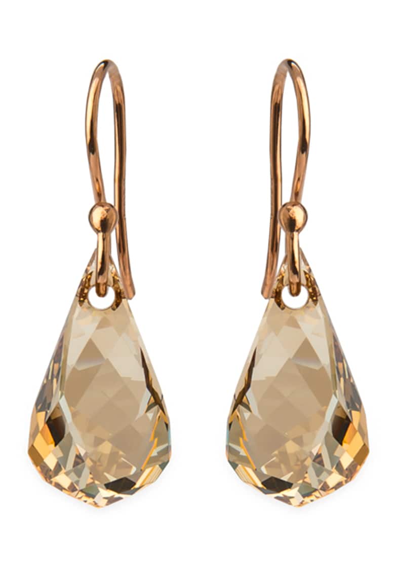 Cercei drop cu cristale -placati cu aur de 18K Helix fashiondays.ro poza noua reduceri 2022