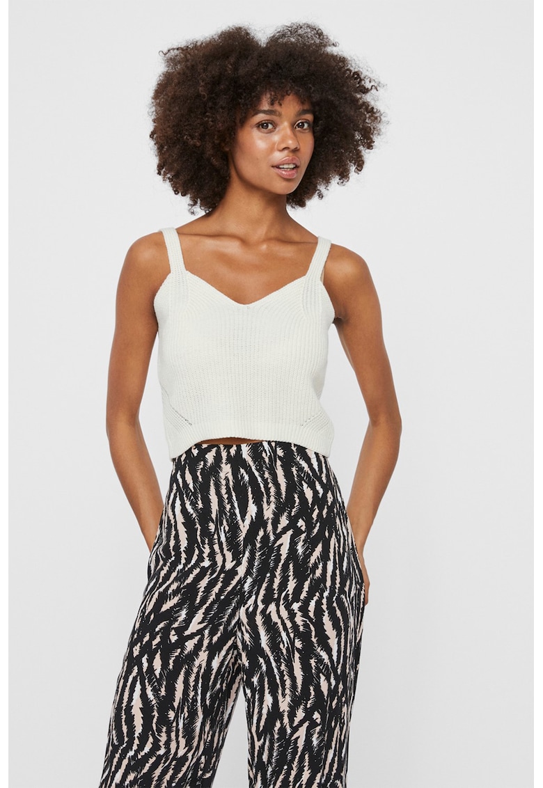 Top tricotat cu decolteu in V Enja