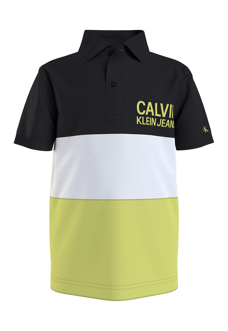 Tricou polo cu model colorblock