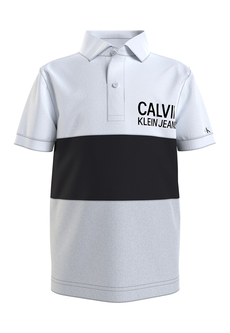 Tricou polo cu model colorblock