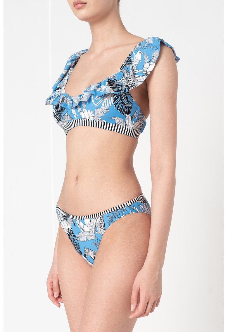 Bustiera de baie cu burete si imprimeu tropical Tulum ESPRIT Bodywear imagine noua