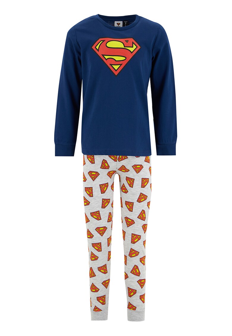 Pijama din jerseu cu imprimeu SUperman