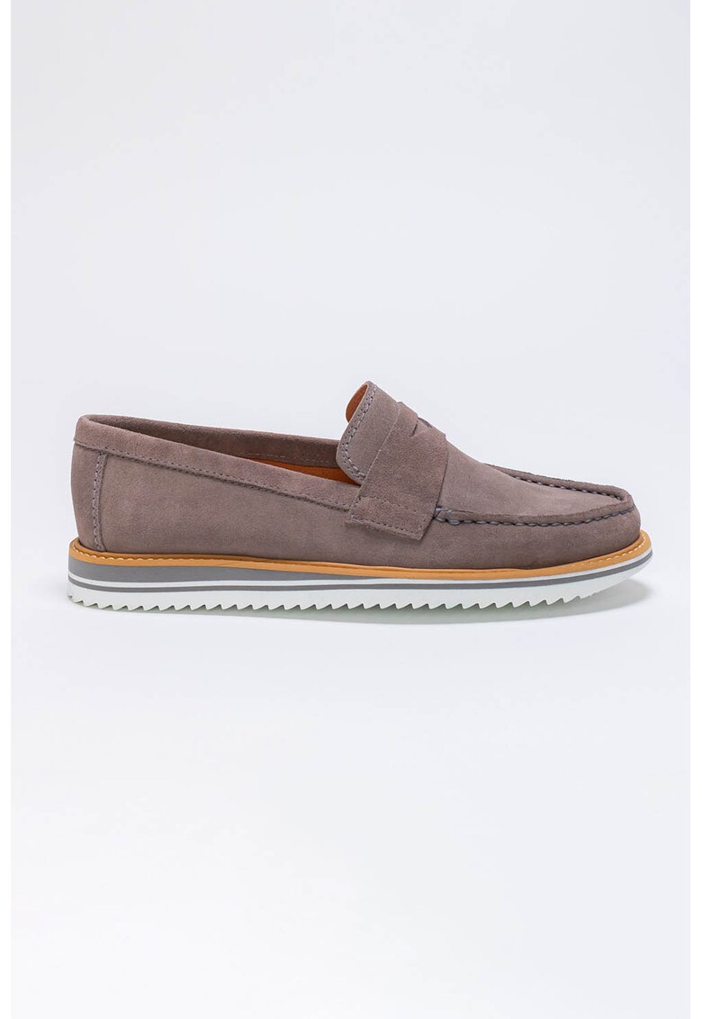 Pantofi loafer din piele intoarsa cu talpa contrastanta Earl fashiondays.ro imagine noua gjx.ro