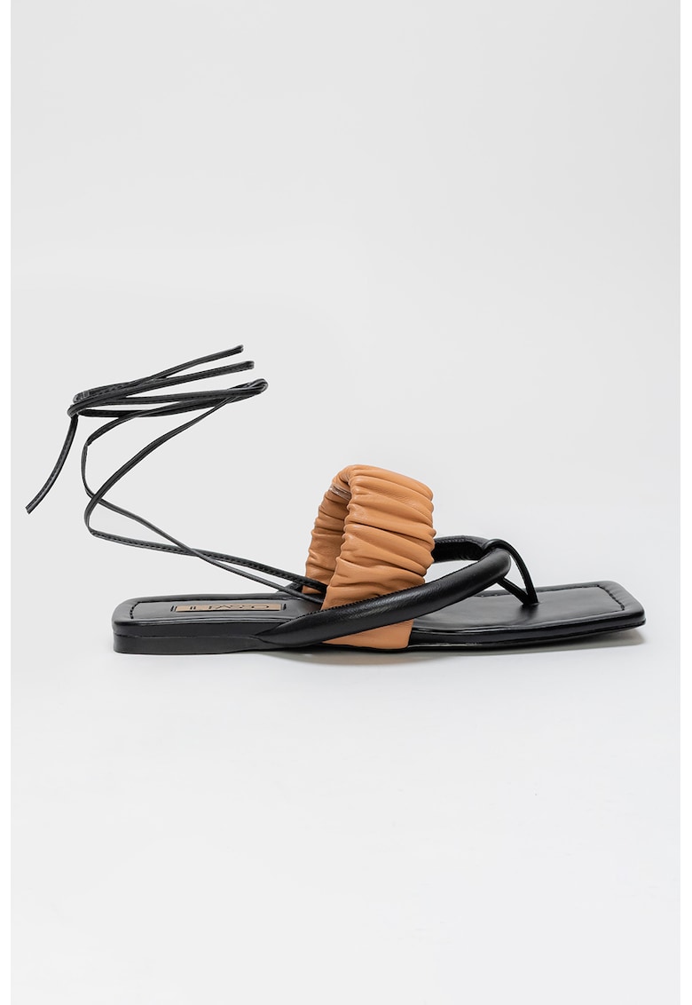 Sandale din piele cu bareta separatoare Genesis fashiondays.ro imagine noua
