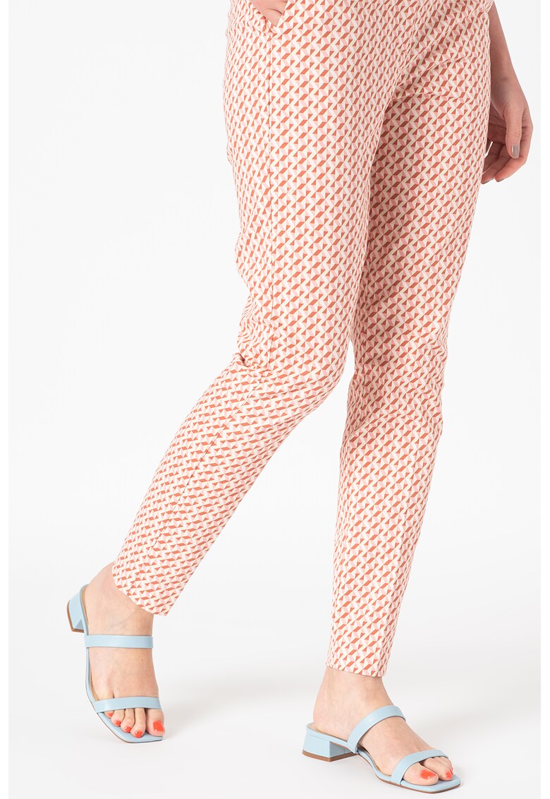Pantaloni conici cu imprimeu geometric Bydays b.young imagine noua