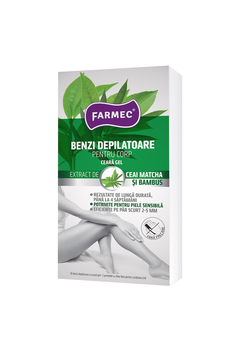 Benzi depilatoare pentru corp cu ceara gel - 16 benzi + 2 servetele