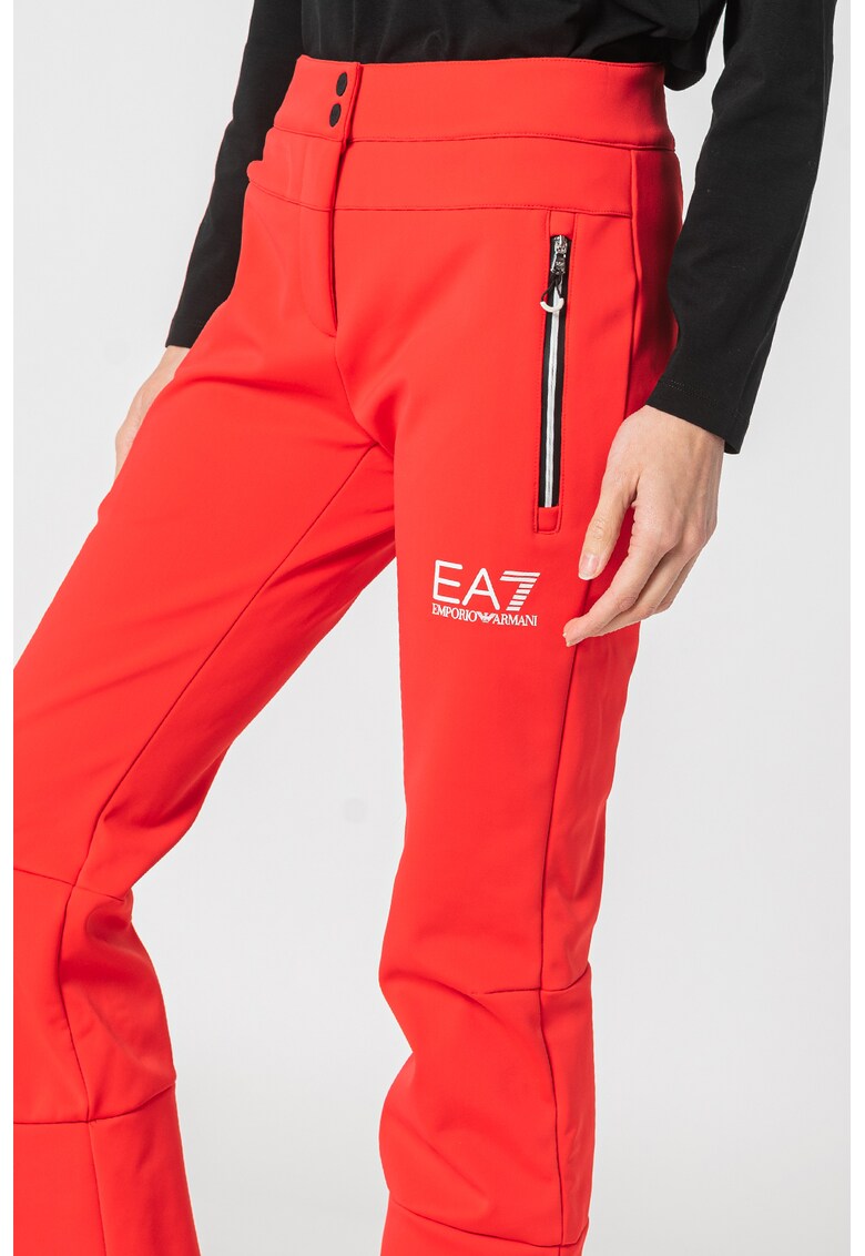 Pantaloni drepti cu imprimeu logo EA7