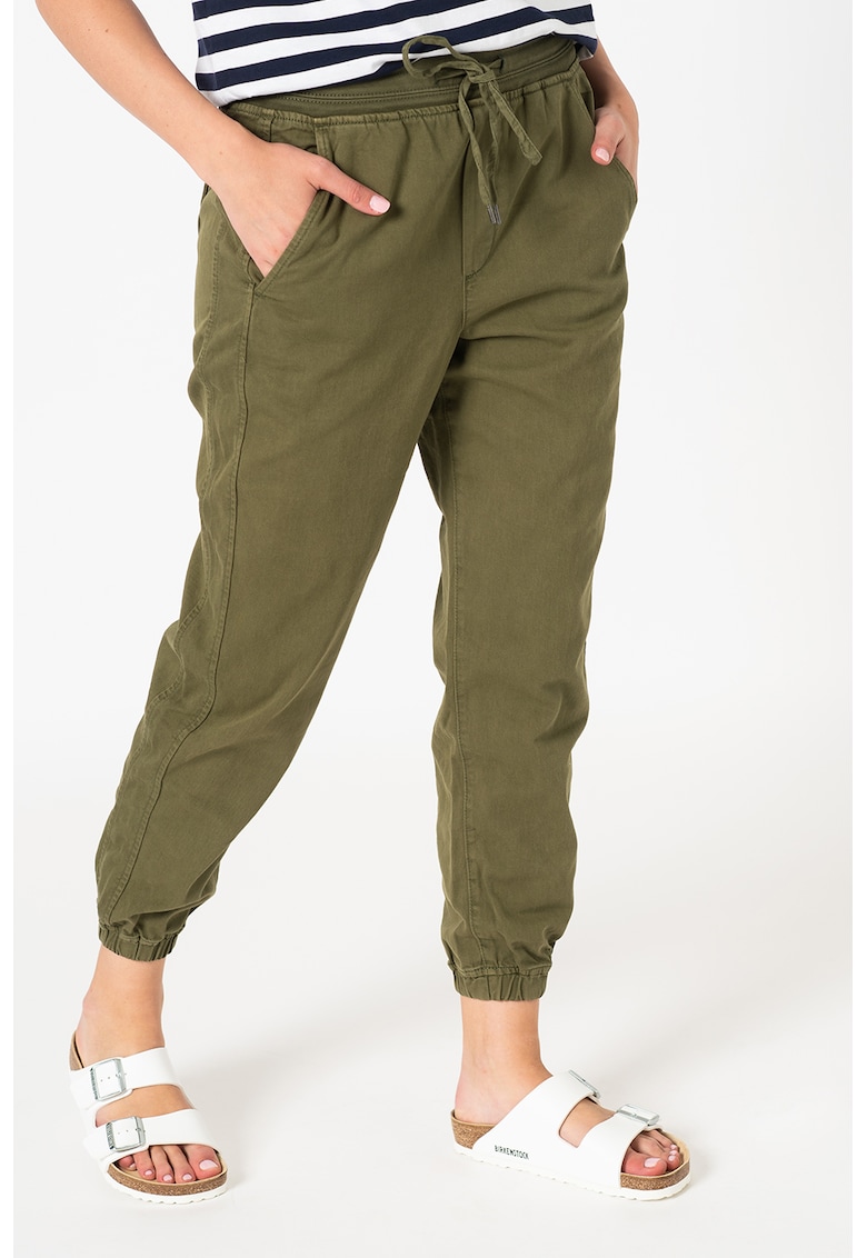 Pantaloni crop conici din amestec de lyocell