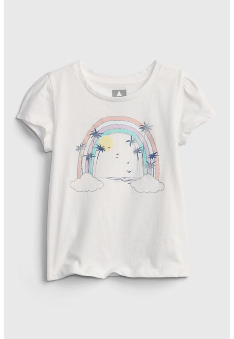 Tricou de bumbac cu imprimeu - Alb