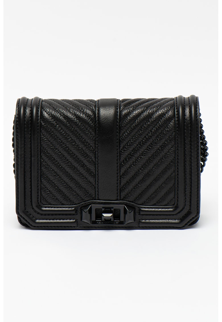Rebecca Minkoff Кожена чанта с шеврон и шевове за Жени Rebecca Minkoff Кожена чанта с шеврон и шевове за Жени