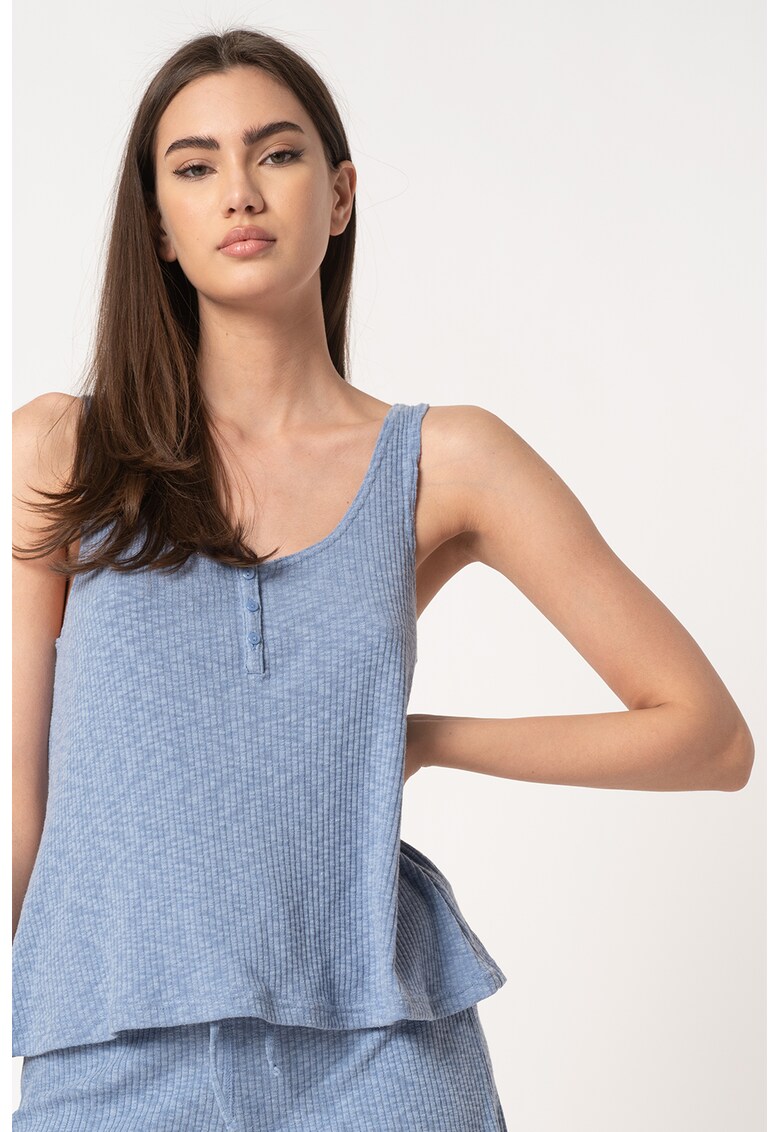 Top de pijama striat din jerseu