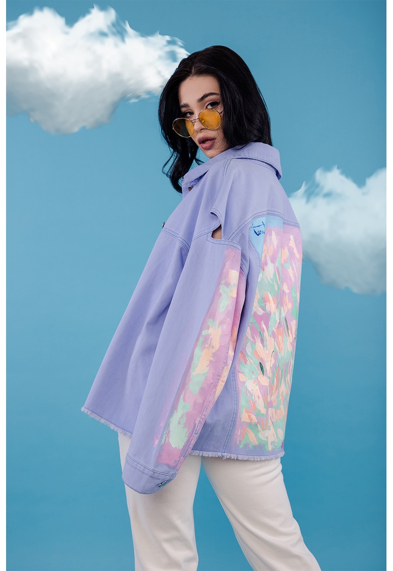 Jacheta supradimensionata din denim cu decupaje Bloom fashiondays.ro imagine promotii 2022