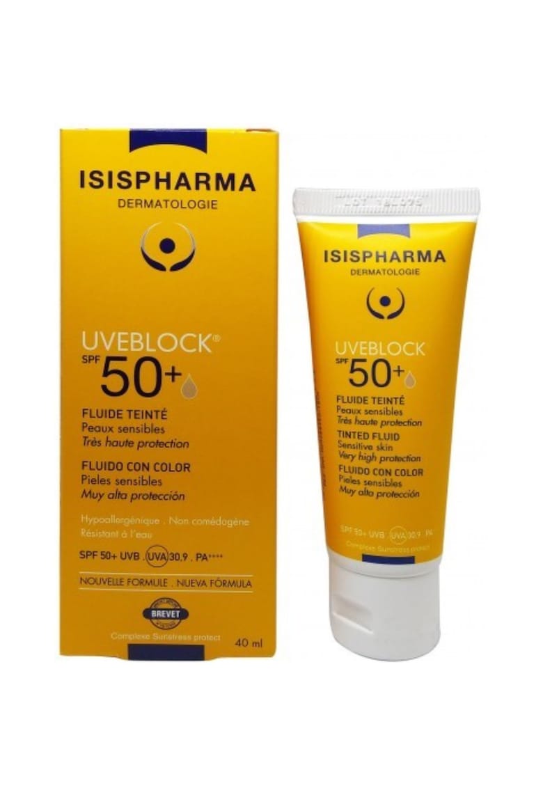 Fluid nuantator cu protectie solara foarte ridicata - UVEBLOCK® SPF 50+ Tinted Fluid - 40 ml SPF 50+