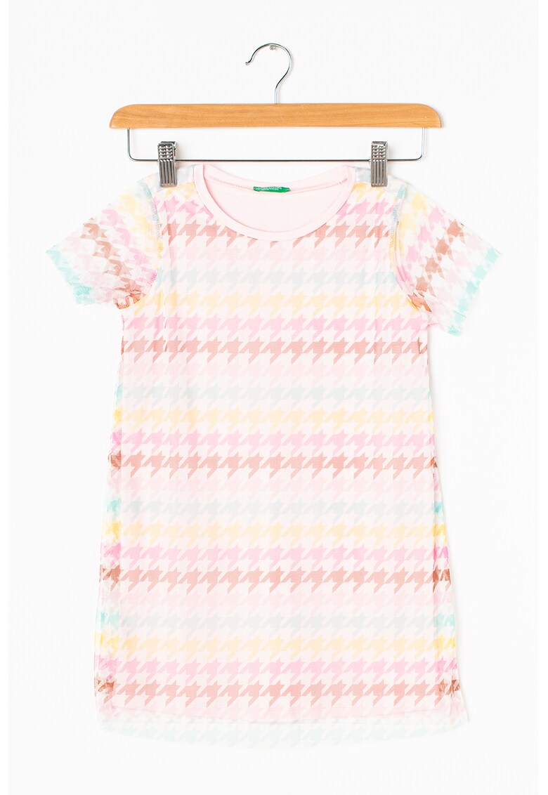 Rochie-tricou cu imprimeu houndstooth